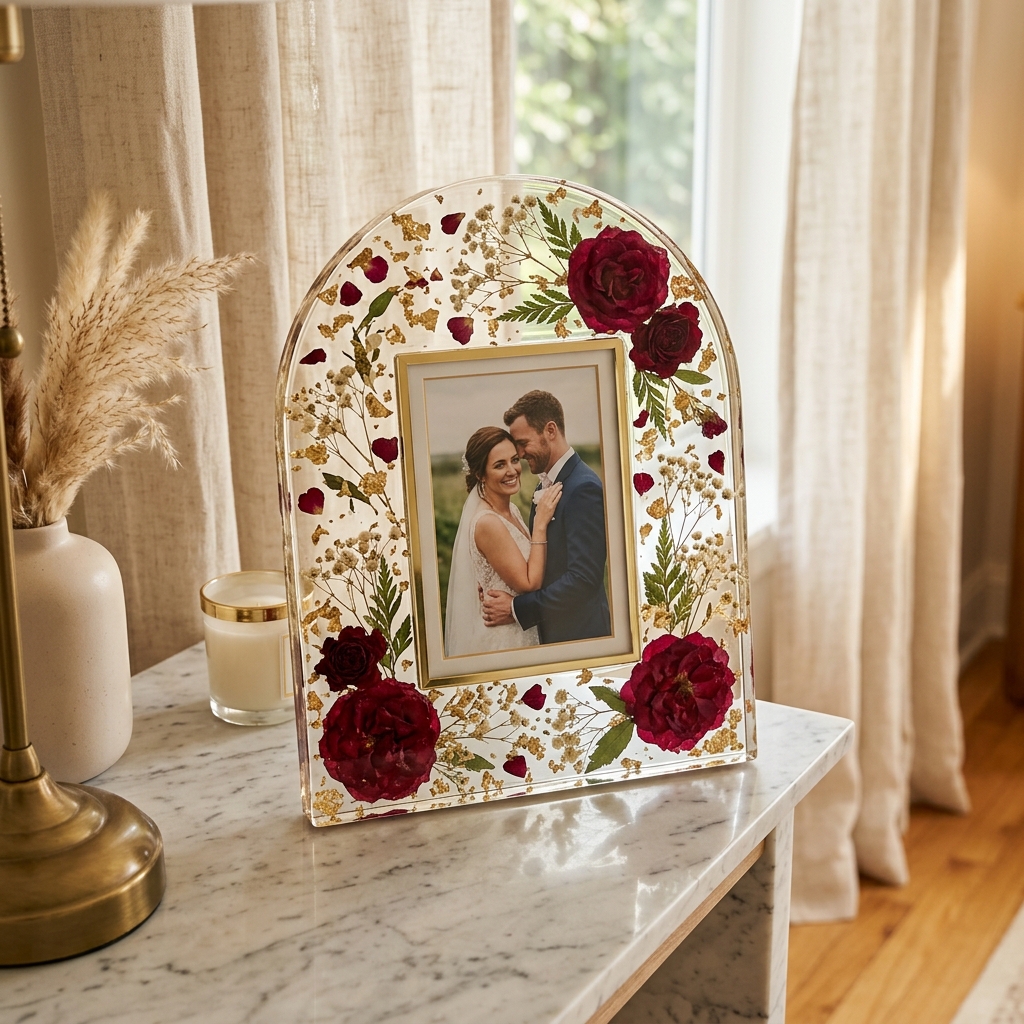 Preserved Floral Photo Frame